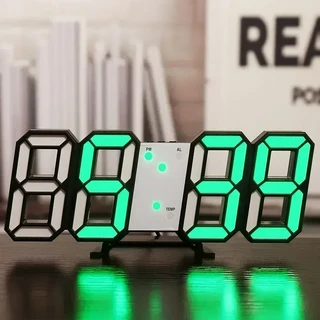 벽시계 3D LED 디지털 장식 빛나는 야간 모드 조정 가능한 전자 테이블 거실
