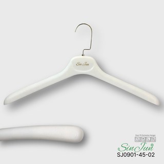 [신준 SinJun] 오버핏 전용 옷걸이 SJ0901-N45-02 Virgin Textured White(화이트) 45cm 10P 사각 골드 스퀘어고리 어깨뿔방지, 10개, Virgin Pearl White(화이트)