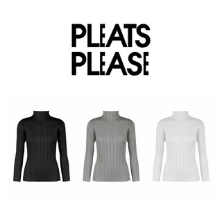 국내당일 플리츠플리즈 이세이미야케 베이직 하이넥 긴팔 탑 여성 PP05JK104