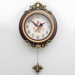 케이엠데코 국산 인테리어 무소음 엔틱 벽시계 KM-302P, 단품