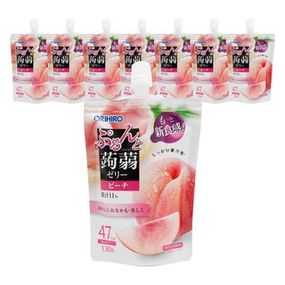 오리히로 탱글 곤약젤리 복숭아맛, 130g, 8개