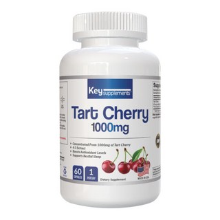 키서플리먼트 타르트 체리 1000mg 60캡슐 자연 유래 식물성 멜라토닌, 1개, 60정