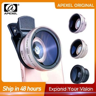 APEXEL 2in1 렌즈 0.45X 와이드 앵글 + 12.5X 매크로 전문 HD 전화 카메라 아이폰 8 7 6S 호환, 협력사, BLACK, 1개