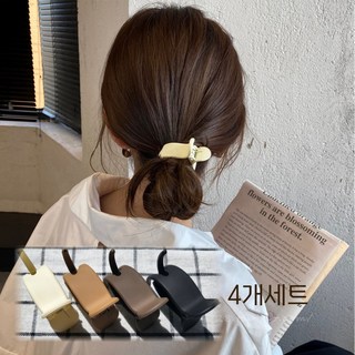 [바이이지] 무지 3발 헤어집게핀 4종세트 (4p) 상품 이미지