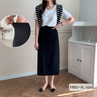 10가트 시그니처 밴딩 롱 스커트 치마