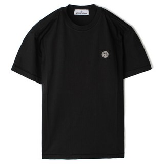 [스톤아일랜드] 25SS 스톤 가슴패치 라운드 반팔티 블랙 K1S152100039 S0013 V0029