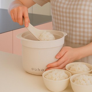 아우하 저당밥솥 6인용 다이어트 전자레인지 용기, 1개, 크림