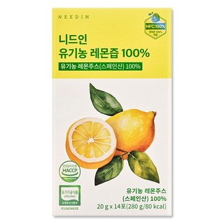 [런칭 특가] 하루 1 레몬 유기농 레몬즙 원액 100% NFC 레몬주스, 20g, 42개