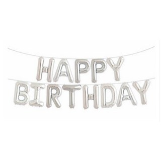 조이파티 알파벳은박풍선세트 HAPPY BIRTHDAY 은박만발송, 실버, 1세트