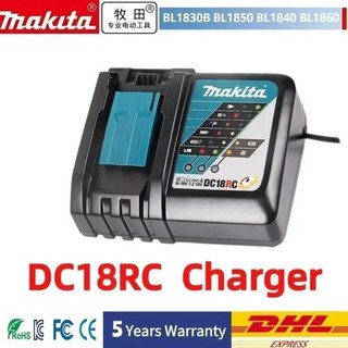 충전기가있는 정품 Makita 18v 배터리 BL1850 BL1880 BL1860B LXT400 전동 공구 Makita 18 v 배터리 용 충전식 리튬 이온, Fast Charger, 1개