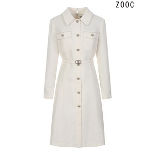 주크 벨티드 트위드 카라원피스 Z231MSE018 IV