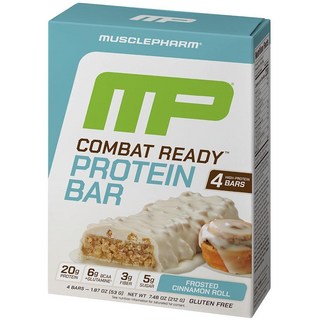 Combat Ready 초콜릿 칩 쿠키 도우 바 4팩, 4 count (Pack of 1), 반투명 시나몬 롤, 4개, 53g