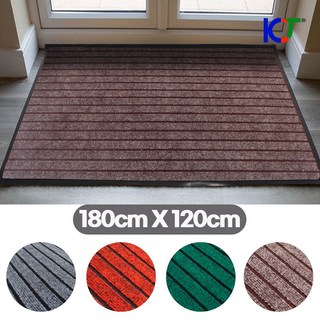 KCJ 현관매트 미끄럼방지매트 발판 바닥매트, 04. 라인매트 180cmX120cm 브라운, 1개