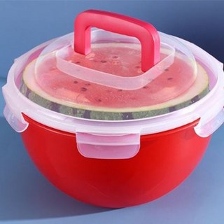 룍*툥콱쿅큐쫰-수박 보관통 야채 밀폐 용기 냉장고 수박 6L 플라스틱 다용도 야채볼 과일el*f-kd^l^, 1개