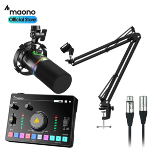 마오노 캐스터 AMC2 NEO + PD200X 스트리밍 방송용 오디오 믹서 마이크 스탠드 패키지, AMC2 NEO 블랙, PD200X 블랙, B01스탠드 블랙+XLR케이블