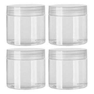 제로리빙 대용량 원형 소분 용기 크림 공병, 300ml, 4개, 투명