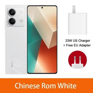 샤오미 레드미 스마트폰 6.67 인치 치수 6070 5000mAh 배터리 33W 고속 충전 100 MP 노트 13 5G, 03 8GB 256GB, 02 Chinese Rom White