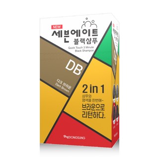 동성제약 세븐에이트 3분 블랙샴푸 새치 셀프 염색샴푸 염색약 (1세트당 염색 11회분), 1개, 다크브라운