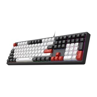 앱코 저소음 풀배열 멤브레인 108키 키보드, 블랙, ABKO MK108