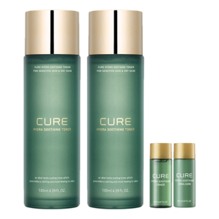 김정문알로에 큐어 하이드라 수딩 토너 130ml 2P + 토너 20ml 1P + 에멀젼 20ml 1P, 1세트