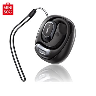 MINISO 블루투스 통역기 이어폰 AI 번역기 다국어 언어학습기, 블랙, MS156