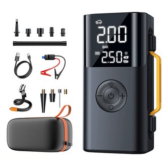 Darlisex 점프스타터 6in1 에어펌프+등+보조 배터리+송풍기+진공압축, 8000mAh, 1개