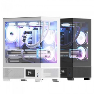 아이구주 VENTI P5000L 모니터링 LCD 컴퓨터 PC케이스 (화이트), 1개, 컴퓨터케이스
