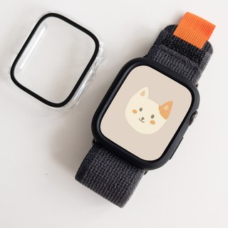 아이메이드잇 애플워치 호환 트레일루프 + 케이스 2개입 세트, 블랙 / 오렌지