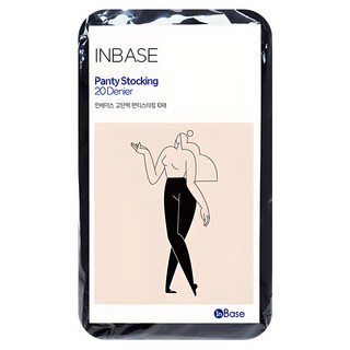 인베이스 여성용 쫀쫀 고탄력 넉넉한 길이 팬티스타킹 20D 10p
