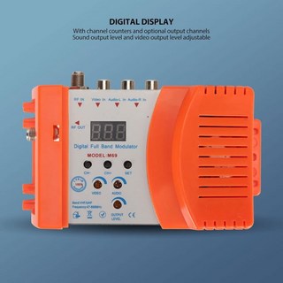 RF 변조기 M69 Full Band AV to 컨버터 VHF UHF PALNTSC TV 링크 변조기디지털 디스플레이 포함 VCRs DVD 게임 콘솔용 비디오 변환기US 플러그