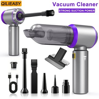 QILIEASY 4-in-1 휴대용 진공 청소기 100W 고출력 20000Pa 강력 흡입 먼지 쓰레기 및 애완 동물 털에 적합 USB 충전식 멀티 액세서리 미니 듀얼 용도 가정