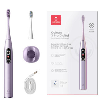 APP연동 오클린 X Pro 디지털 Oclean X Pro Digital 스마트 터치 스크린 전동칫술 분당 84000회 IPX7방수 1년무상A/S, 퍼플, 1개, 보라