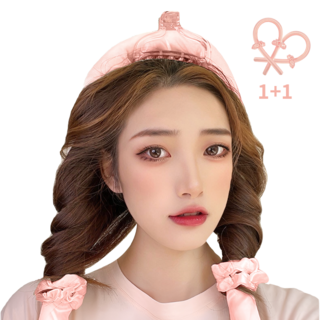 1+1 스펀지 웨이브 헤어롤 셀프 웨이브 긴머리 셋팅펌 컬링, 1세트, 연핑크