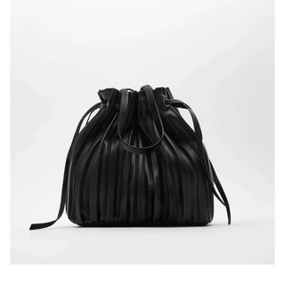 ZARA 자라 버킷백 셔링 블랙 대용량 숄더 크로스 토트백
