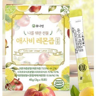 간편 하루1스틱 레몬 사과식초 레몬즙 분말 15포 1일1레몬 저분자콜라겐 레몬스틱, 3g