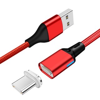 마그네틱 스파이더잭 자석 USB 고속 휴대폰 충전 데이터 케이블 1.5m + C타입 인젠더 세트, 1세트, 레드, 1.5mm