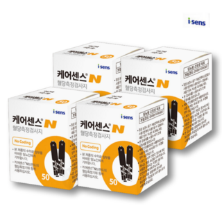 케어센스N 혈당시험지 혈당측정지 200매 당뇨 검사지 혈당측정검사지 아이센스 CareSens Isens 혈당지 혈당침, 200개, 1개입