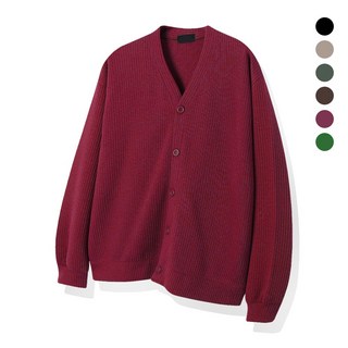 M~5XL 오버핏 니트 브이넥 가디건 남녀공용 빅사이즈
