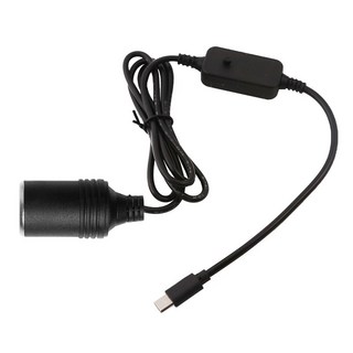조절식 자동차 충전기 타입 C to 궐련 라이터 어댑터 충전 커넥터 지지대 5V9V12V15V20V3A 조절 가능, 320CM, 1개