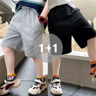 키즈 남아 반바지 1+1 밴딩 5부 숏 팬츠 2종세트 포켓 주니어 트레이닝복