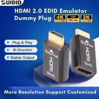 ZUIDID HDMI EDID 에뮬레이터 패스 스루 어댑터 더미 플러그 익스텐더 KVM 스위치 AV 리시버 비디오 스플리터 PS5 원격 데스크톱용, 08 1920x1200 60Hz