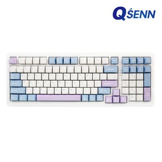 큐센 풀윤활 가스켓 유무선 기계식 키보드 V1, ( QSENN 정품 ) 블루퍼플, Q99 하이무 저소음 바다소금축