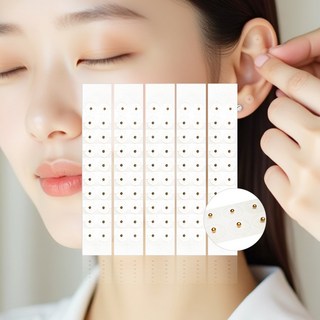 만부츠 클리어 투명 귀지압패치 100pcs 이혈기석 귀 지압 혈자리 귀침 패치 스티커 귀침 마사지 스톤 지압기, 1세트