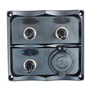3+1 토글스위치패널 시거잭 4구스위치 기본형 LED 점등확인가능 DC12 24V 보트 요트 선외기 카라반 캠핑카, 1개, 상세페이지 참조