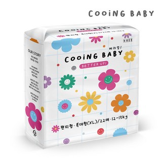 쿠잉 베러업 팬티형 기저귀, 특대형(XL), 88개