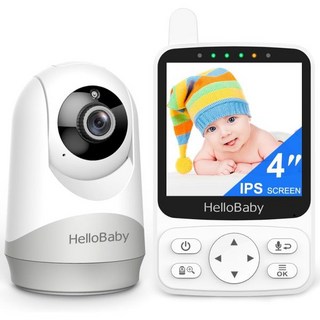 HelloBaby 배터리 수명 29시간 및 4 IPS 화면 WiFi 없음 카메라 오디오가 있는 Hello Baby Monitor 1000ft Long Rang Auto Night, 4'', 1개