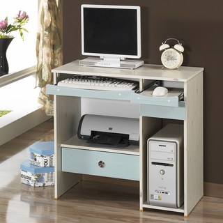 우드팜 코알라 800 1인용 데스크탑 게이밍 PC 노트북 수납 컴퓨터 책상, 워시블루