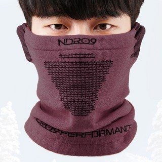 엔도나인 겨울 넥워머 귀덮개 귀가리개 방한마스크 겨울축제 골프 스키 캠프 등산 자전거, 4. BURGUNDY