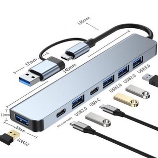 C타입 고속 USB 30 허브 분배기 카드 리더기 SD TF 포트가 있는 멀티포트 맥북 컴퓨터 액세서리 RJ45 PD 87W, 3) Style C