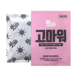 국내생산 핫데이 고급형 고마워 핫팩 100g, 10개